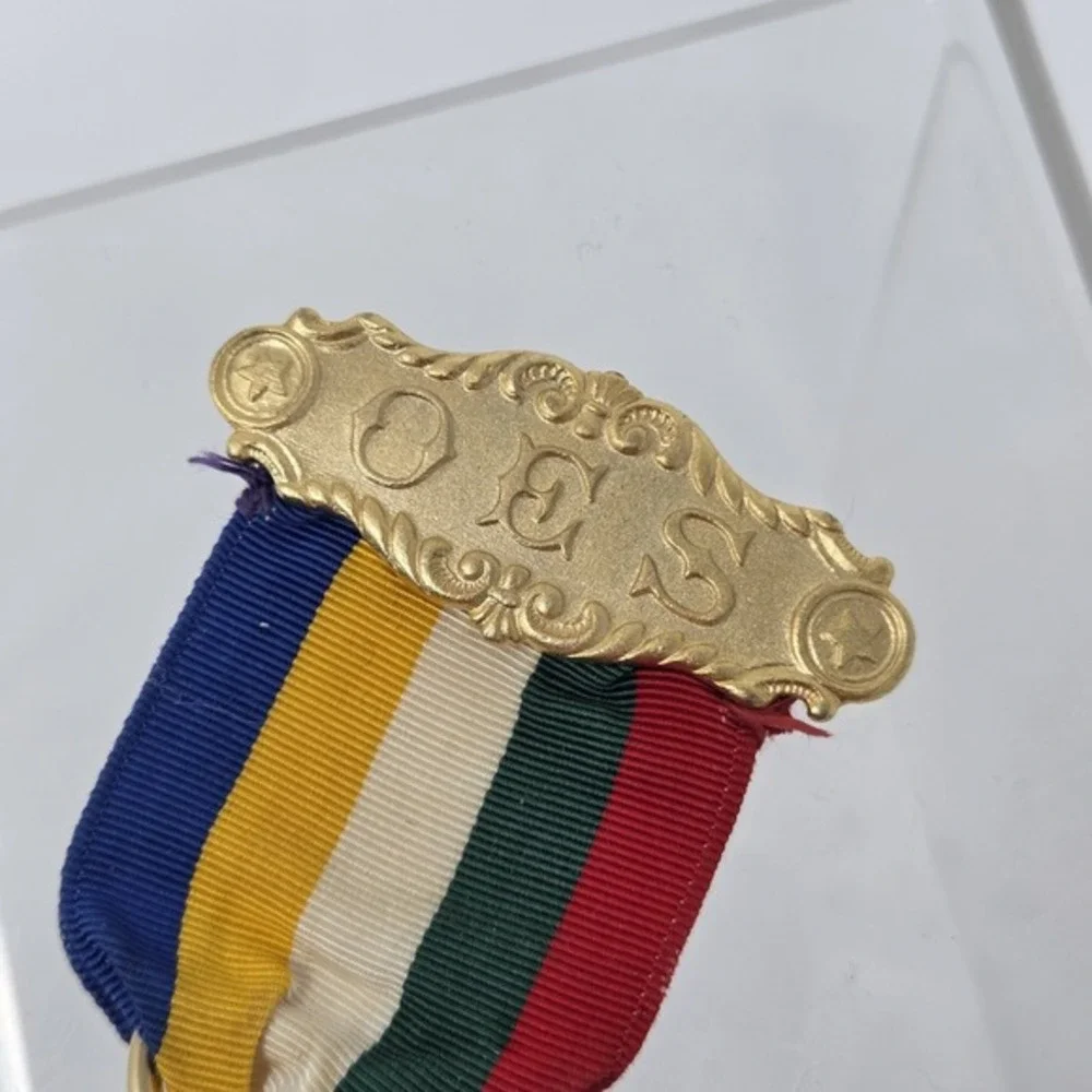 Eastern Star Vintage Station‎ Lapel Pin Conductress OES IA Masonic Antique Jewel